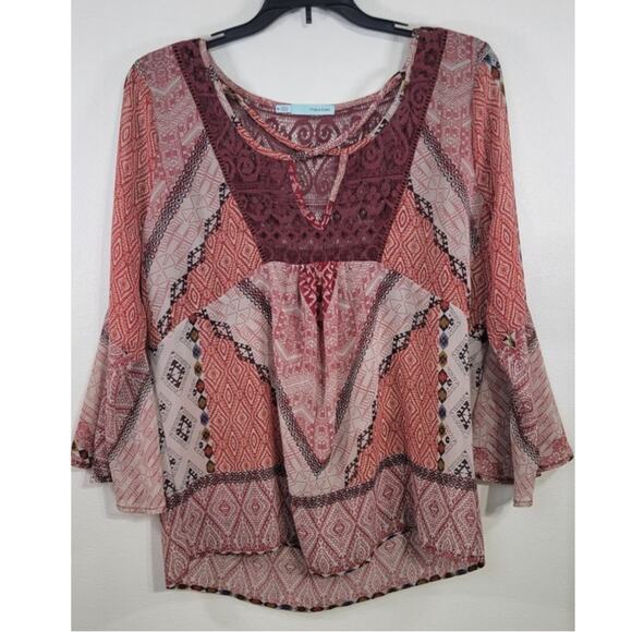 Maurices Tops - Maurices Blouse Womens Medium Sheer Lace Boho Cottagecore Whimsical Hippie Top